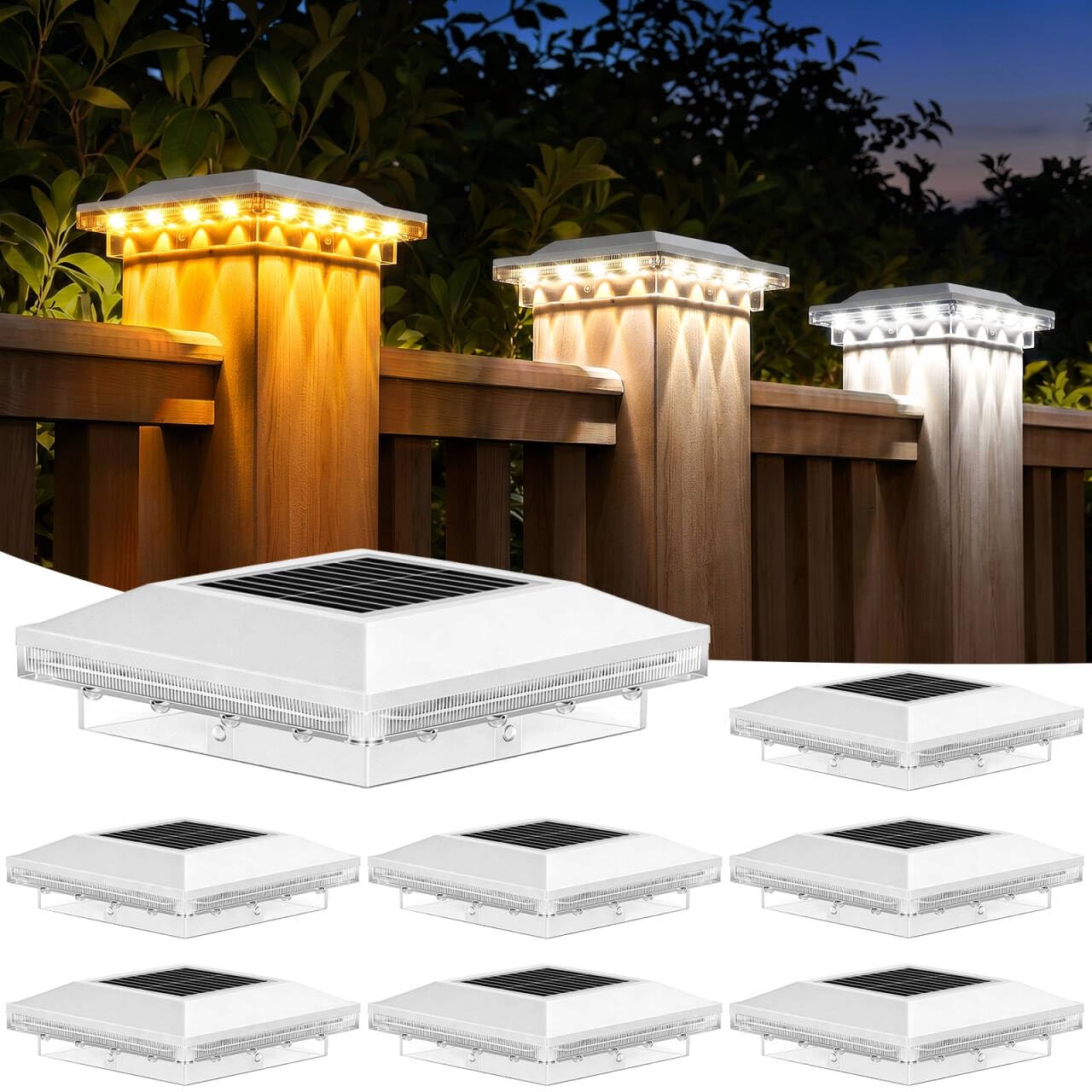Waterproof Solar Fence Post Cap Lights 4×4 Post Cap Outdoor Solar Powered