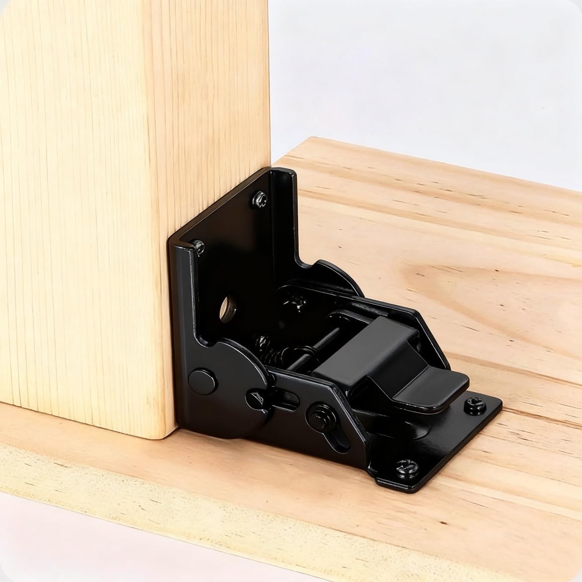 2 Pack 90 Degree Self Locking Folding Hinge Steel Foldable Bracket Hidden Hinge