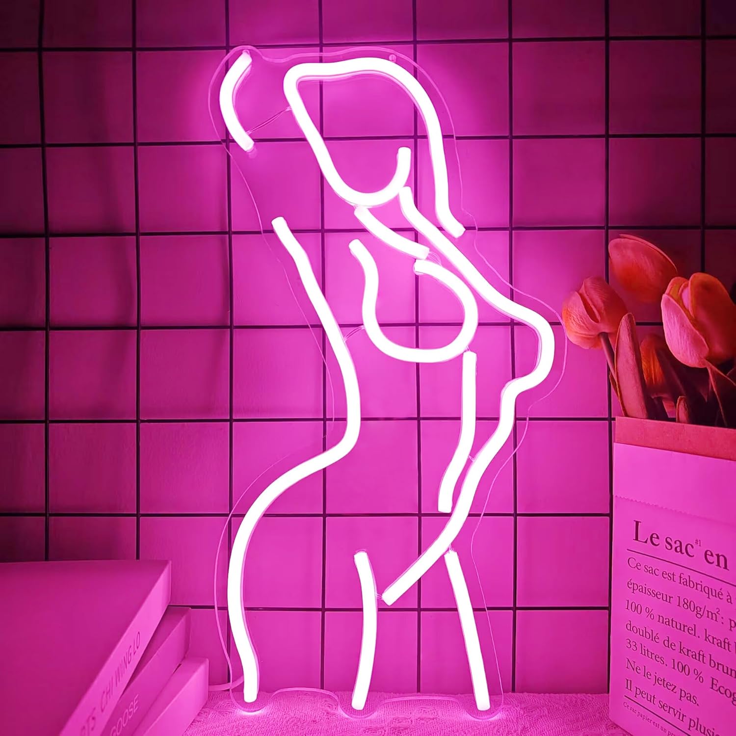 Dimmable Lady Neon Signs LED Neon Sign for Women Decor Home Bedroom Living Room
